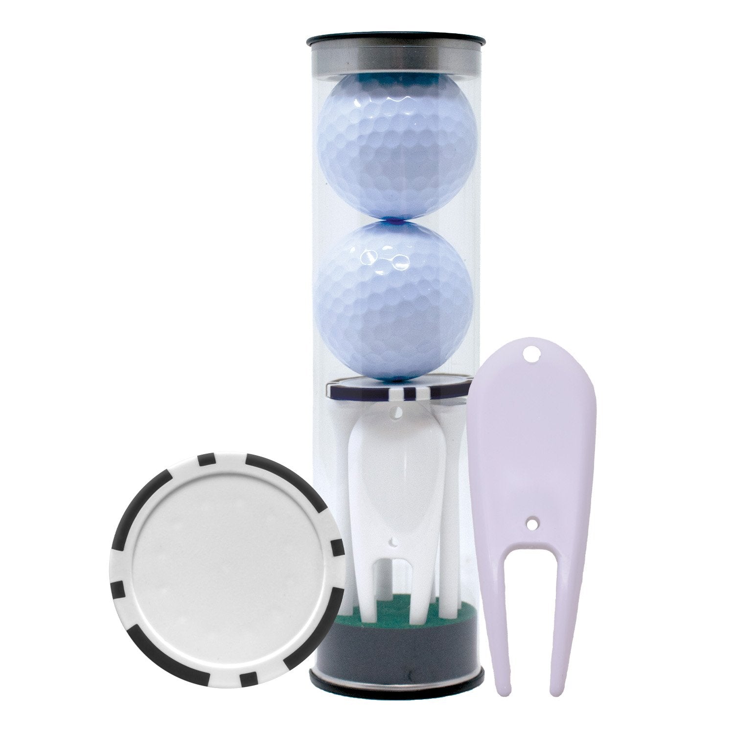 2-Ball Tube with Golf Accessories