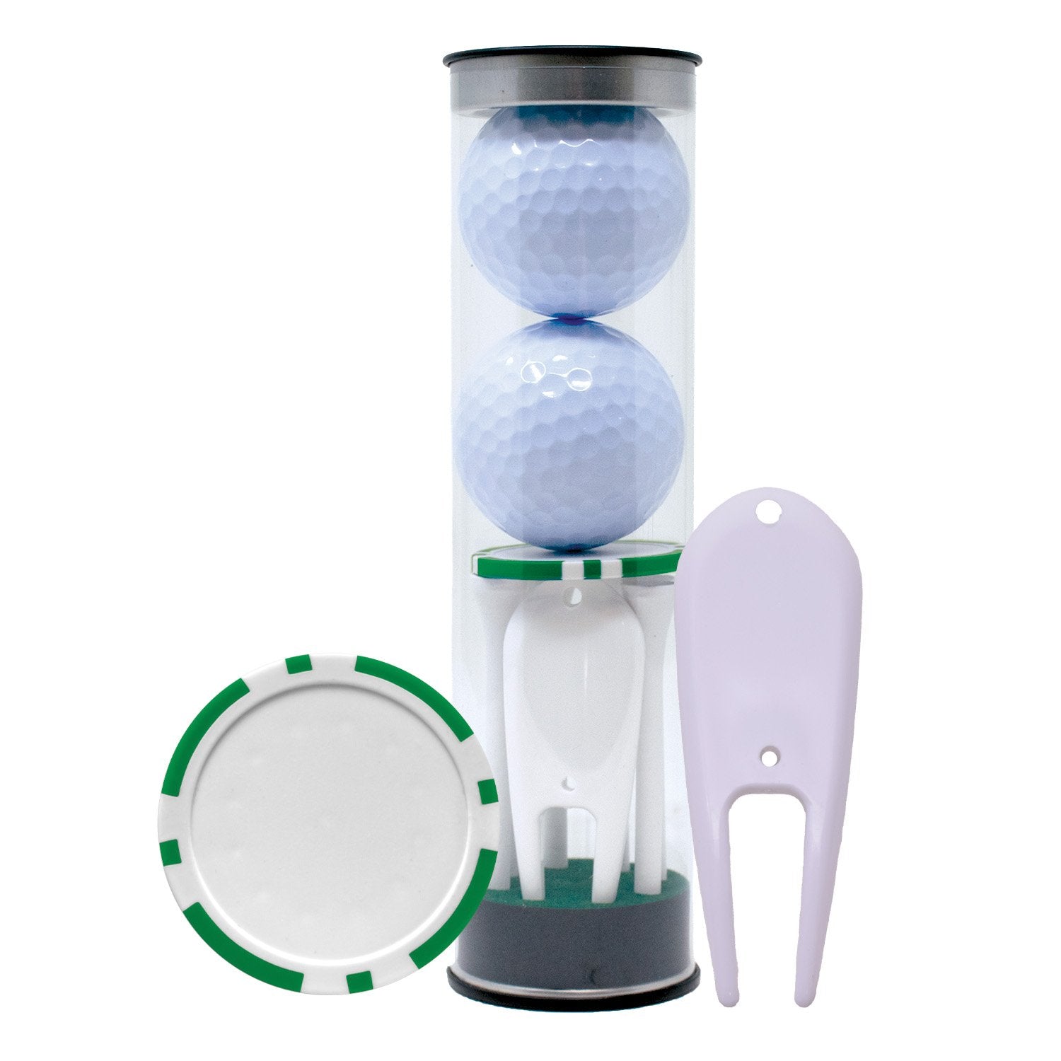 2-Ball Tube with Golf Accessories