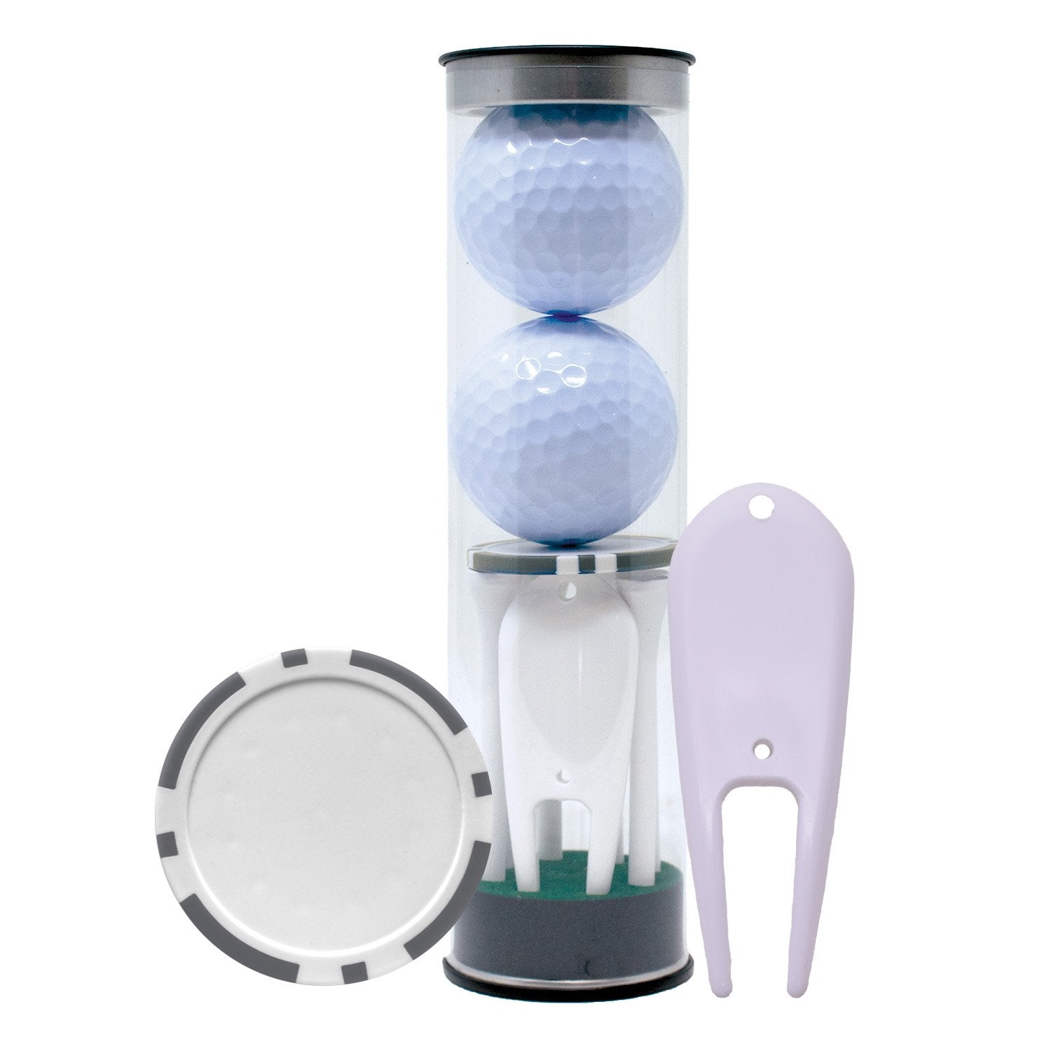 2-Ball Tube with Golf Accessories
