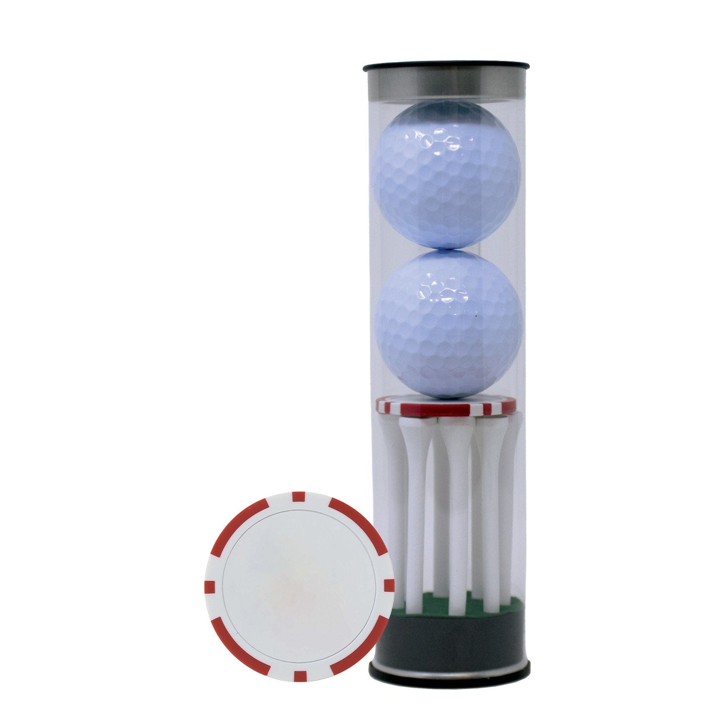 2-Ball Tube with Tees and Poker Chip