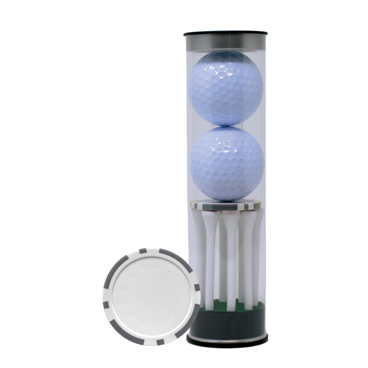 2-Ball Tube with Tees and Poker Chip