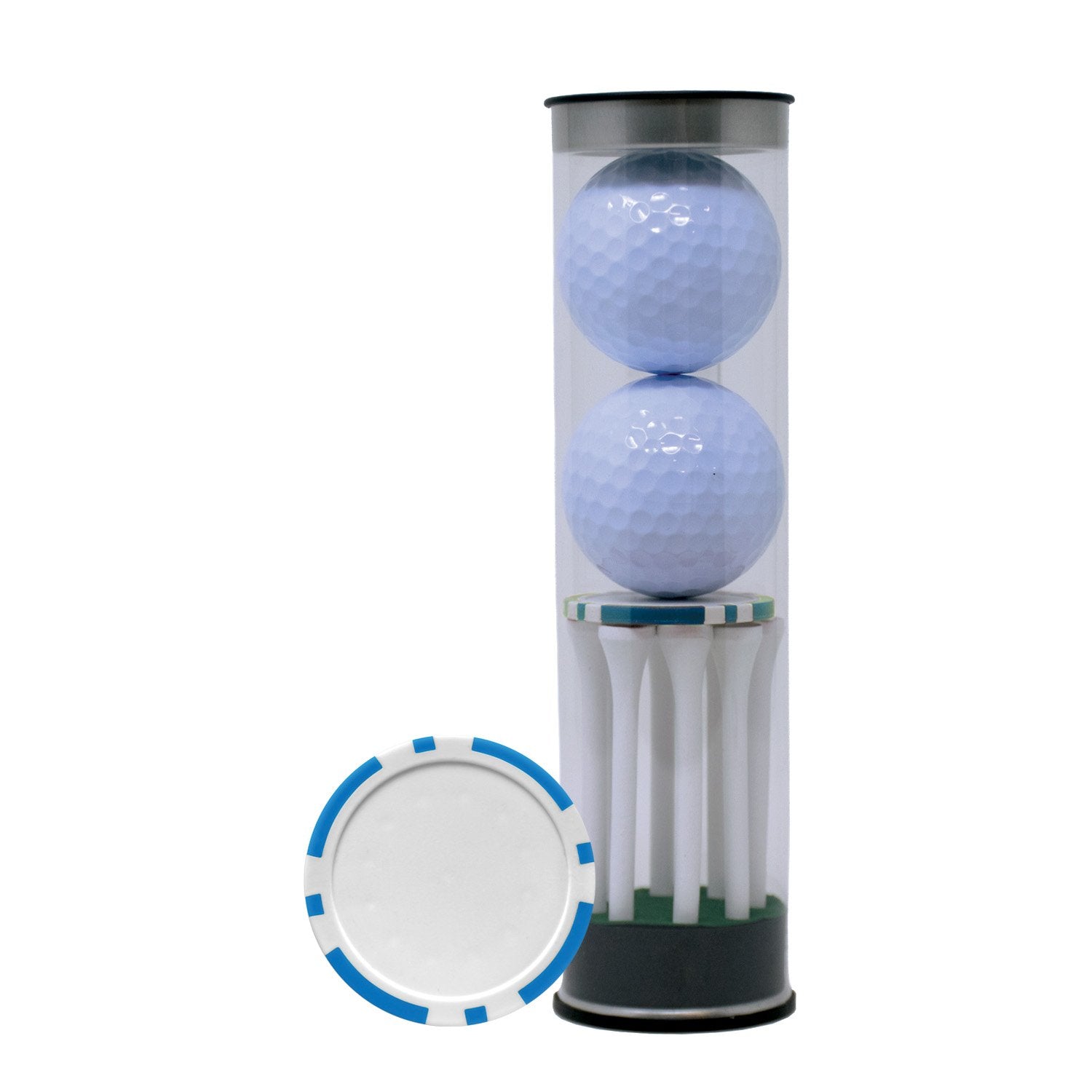 2-Ball Tube with Tees and Poker Chip
