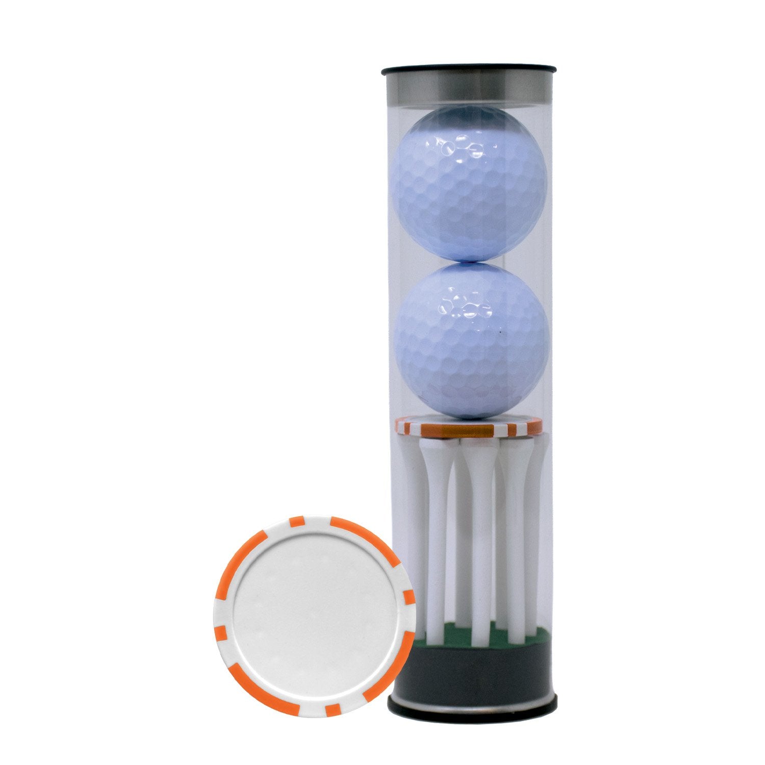 2-Ball Tube with Tees and Poker Chip