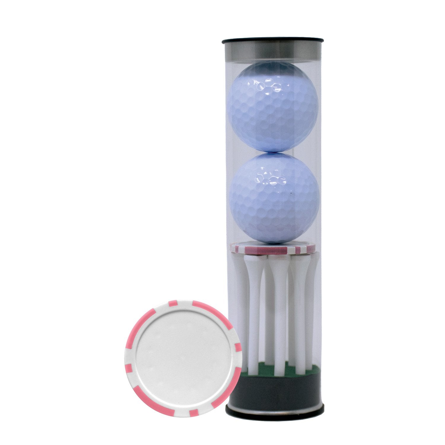 2-Ball Tube with Tees and Poker Chip