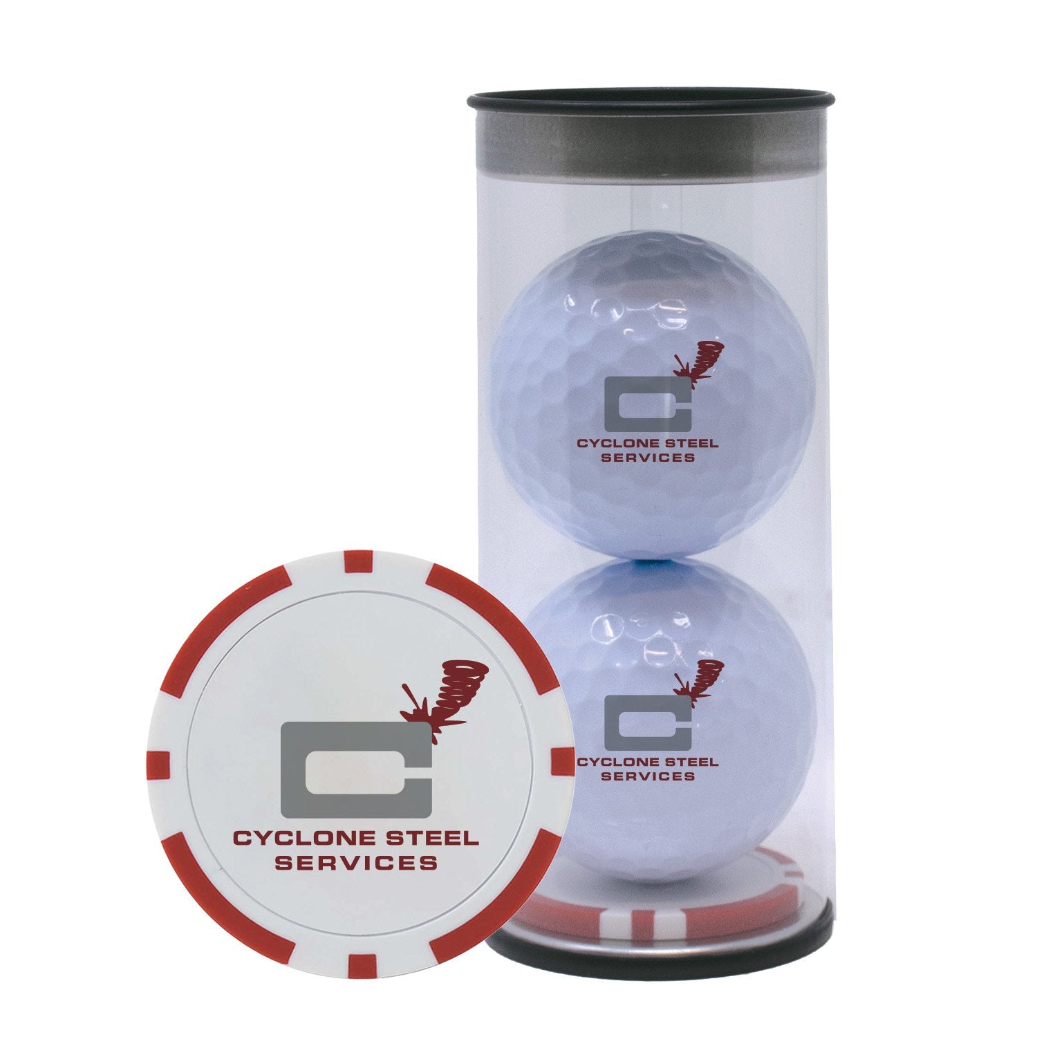 2-Ball Tube with Poker Chip