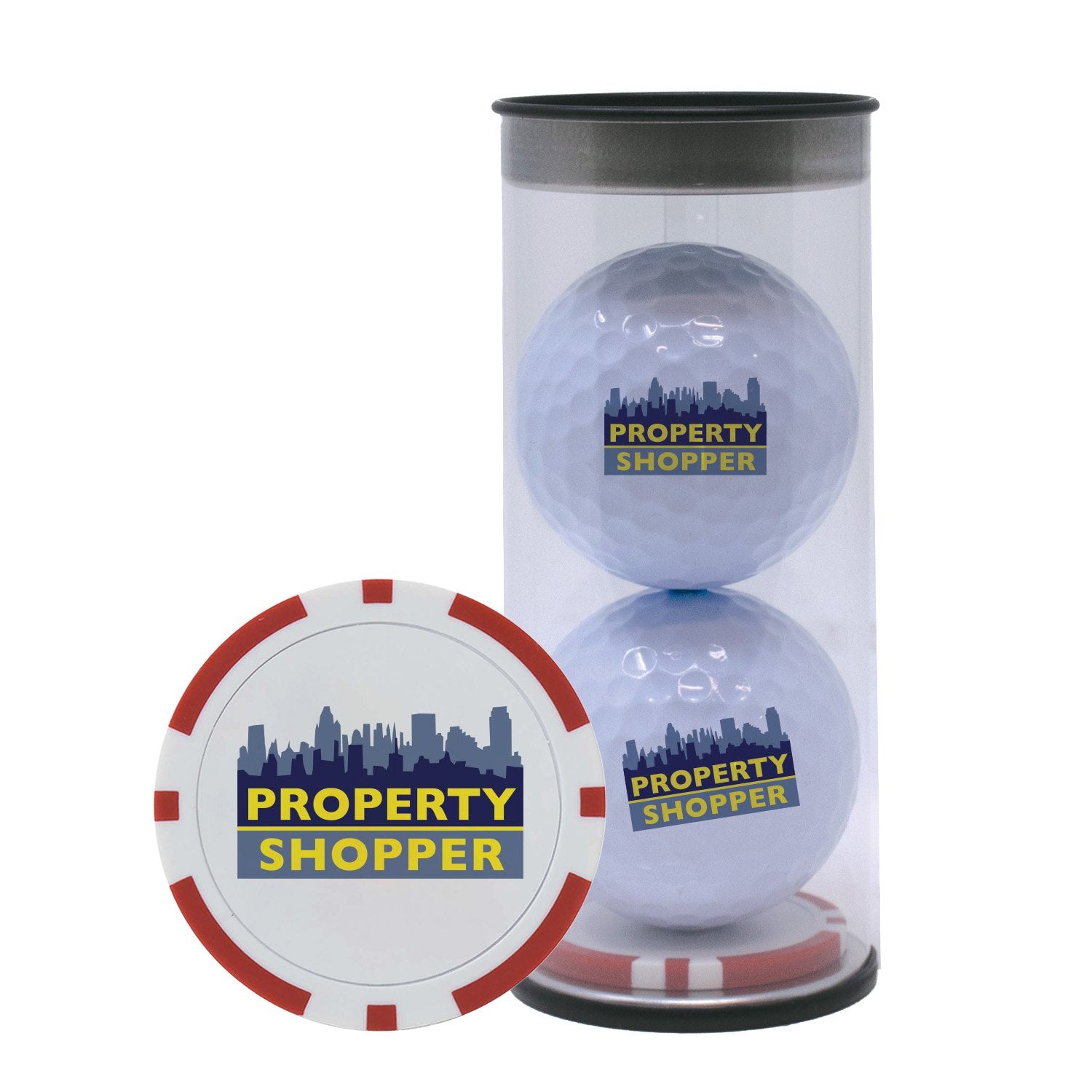 2-Ball Tube with Poker Chip