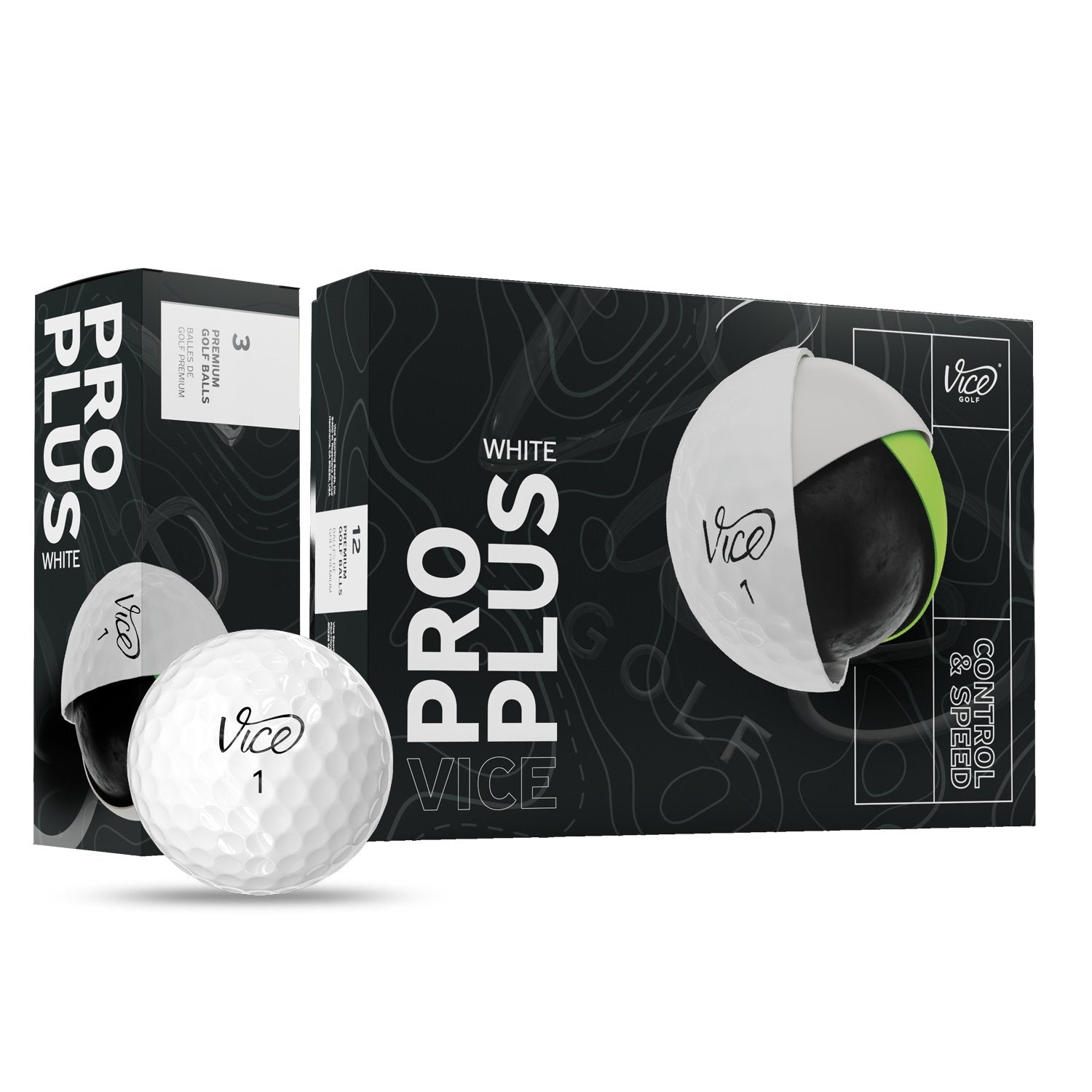 Vice Pro Plus Golf Balls White 2024 Model