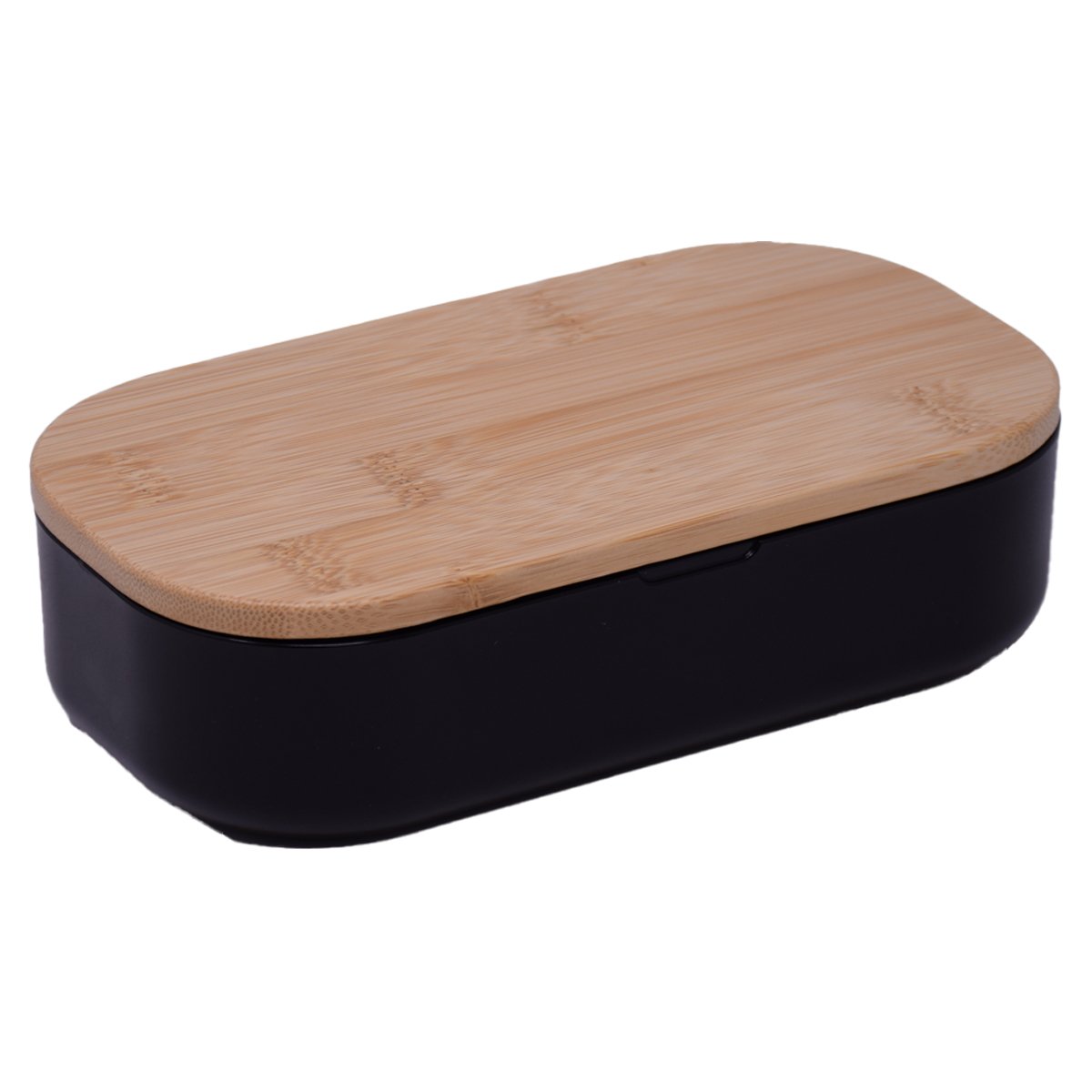 Bento Box With Bamboo Wood Lid - Black