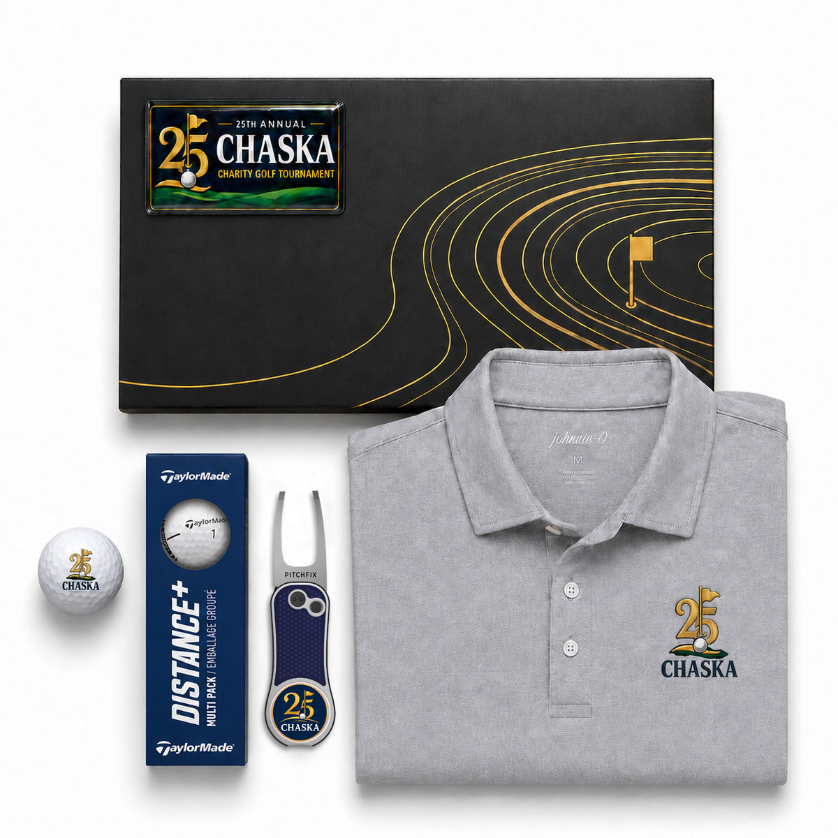 Golfer's Polo Gift Box with TaylorMade Distance+ Golf Balls