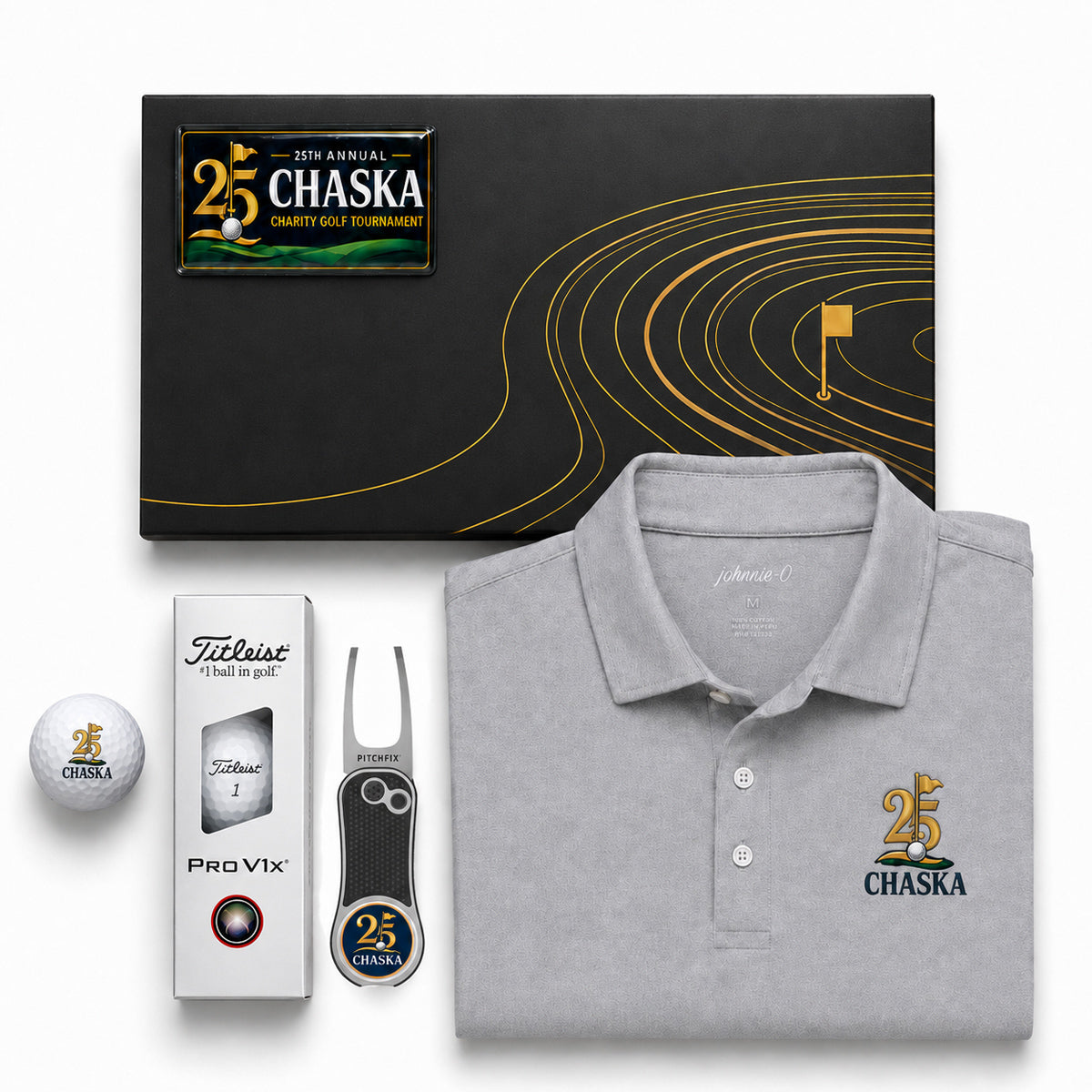 Golfer's Polo Gift Box with Titleist Pro V1x Golf Balls