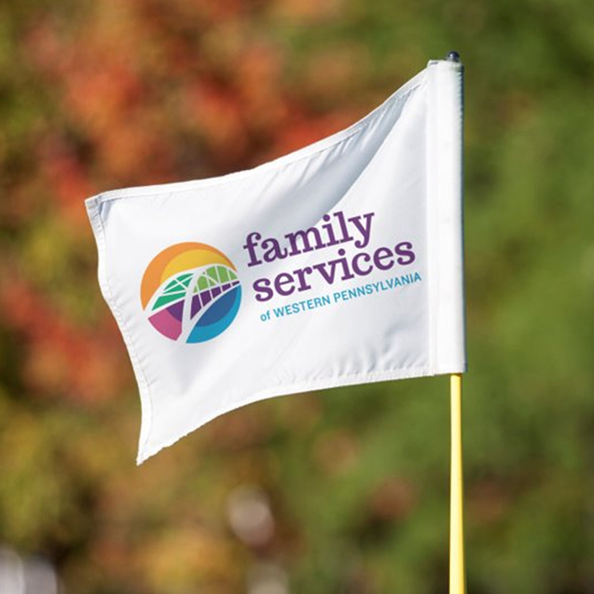 21" x 13" Golf Flag with Sleeve White