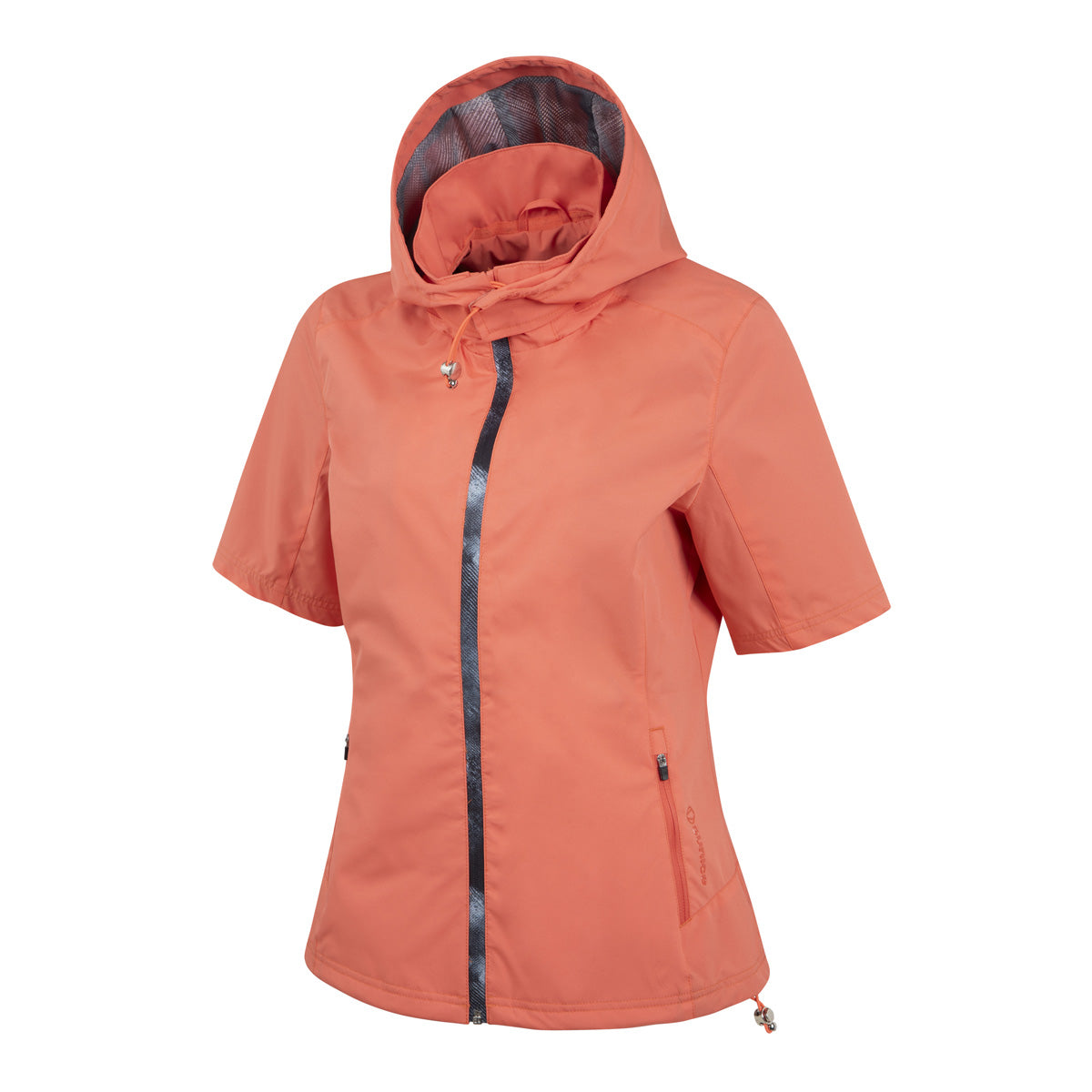 Sunice Women's WxTech Weatherproof Short Sleeve Jacket with Packable Hood (Amber)