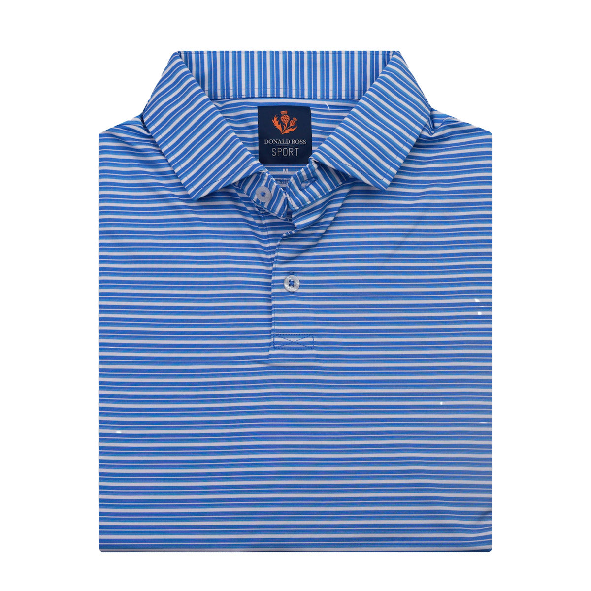 Donald Ross Dean Jersey Multi Stripe 2-Button Placket