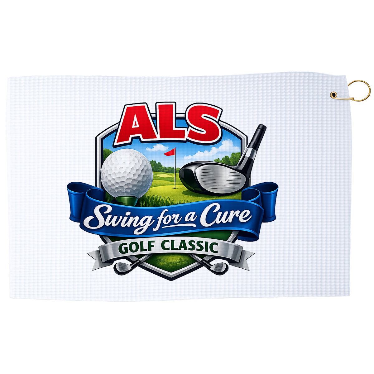 15'' X 24'' Microfiber Waffle Towel with Hook & Grommet
