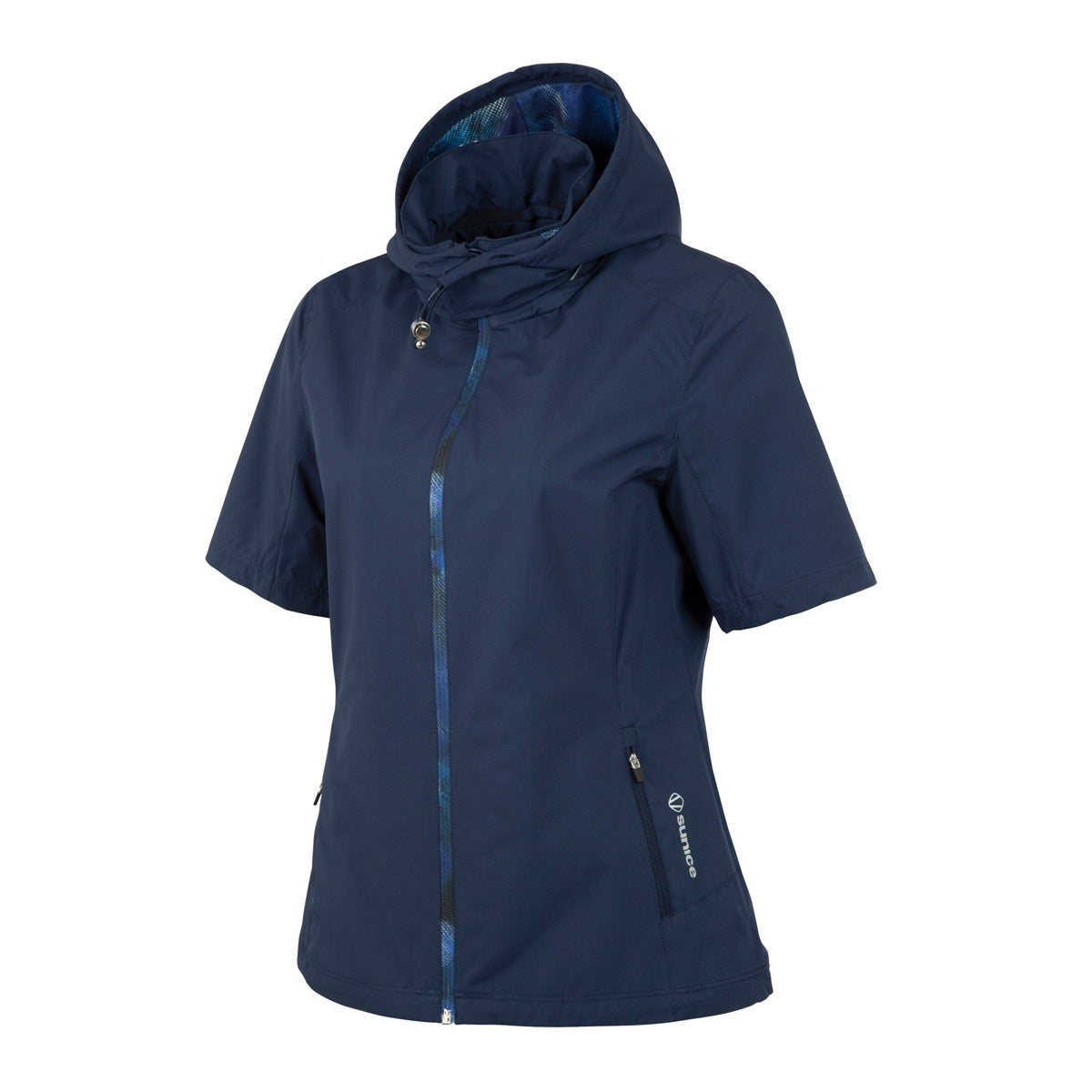 Sunice Women's WxTech Weatherproof Short Sleeve Jacket with Packable Hood (Amber)