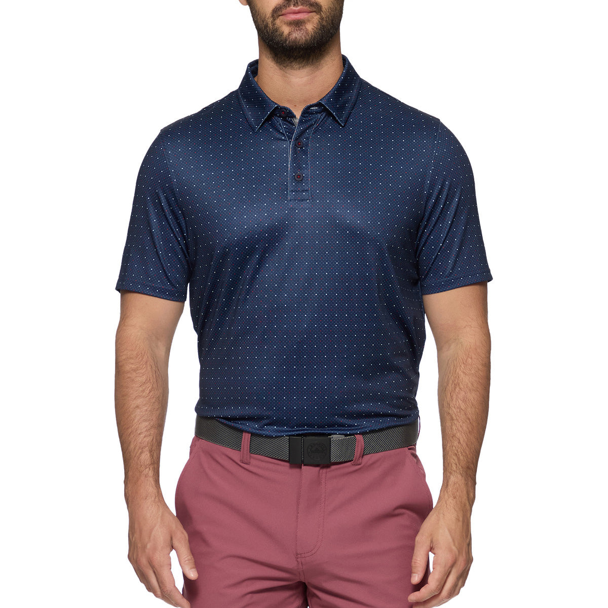 Flag & Anthem Men's Montrose Star And Dot Print SS Performance Polo