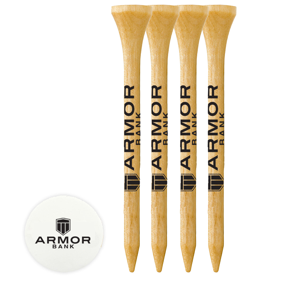 4 Pack of 3-1/4'' Bamboo Tees with Ball Marker