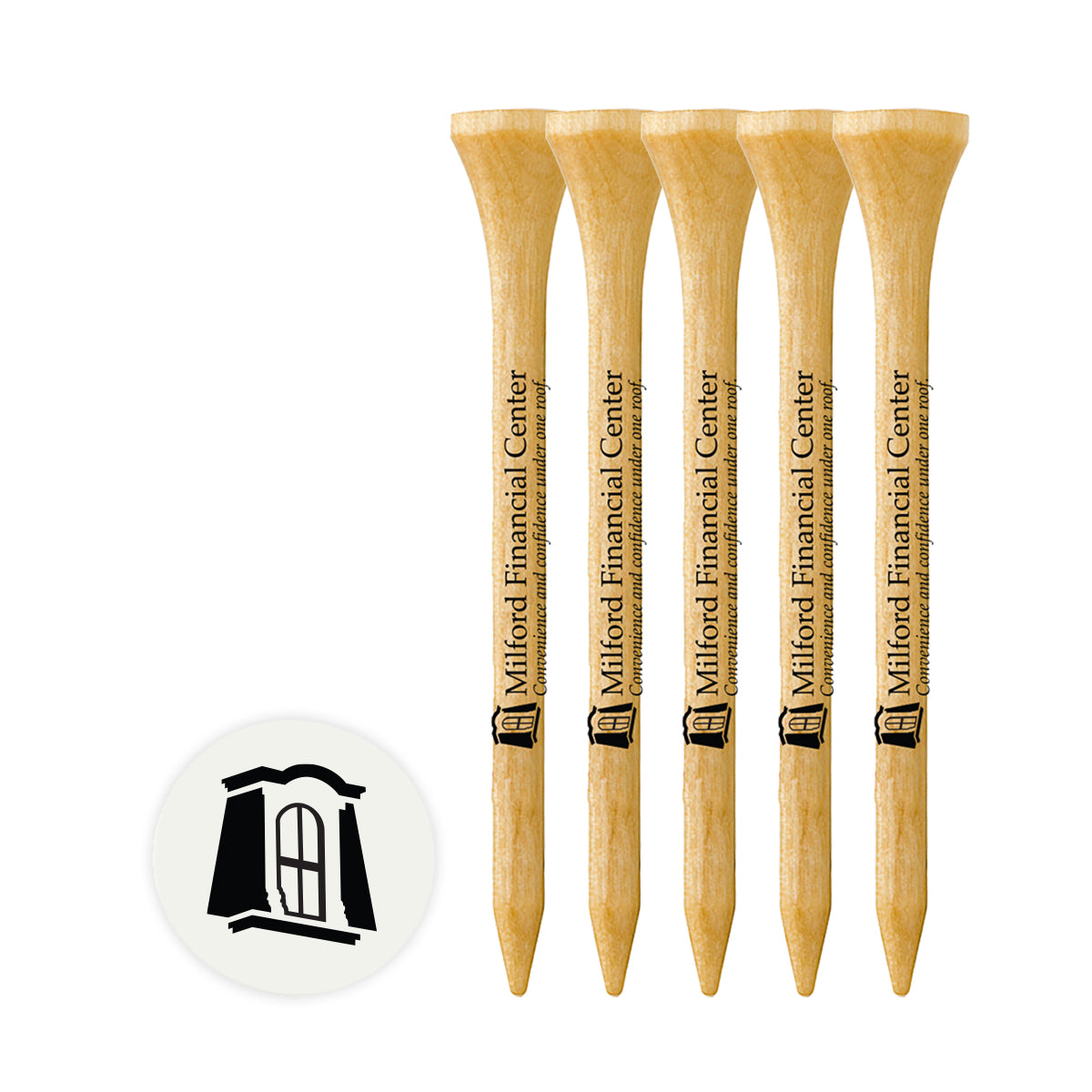 5 Pack of 2-3/4'' Bamboo Tees with Ball Marker