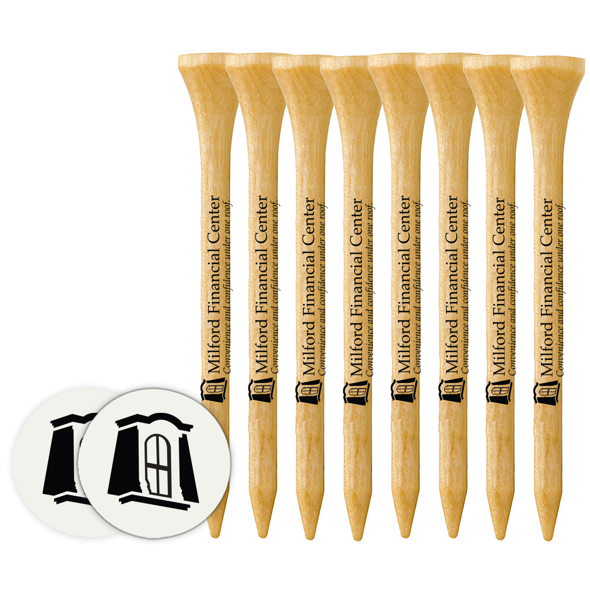 8 Pack of 2-3/4'' Bamboo Tees with Ball Markers