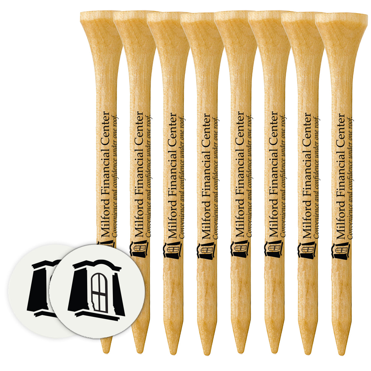 8 Pack of 3-1/4'' Bamboo Tees with Ball Markers