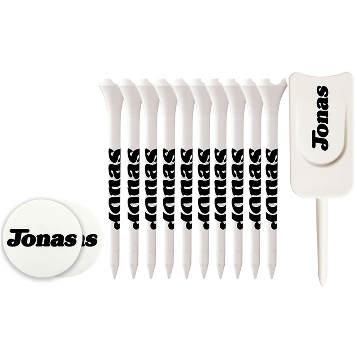 10 Pack of 3-1/4'' Performance Tees  with Ball Markers and Divot Tool