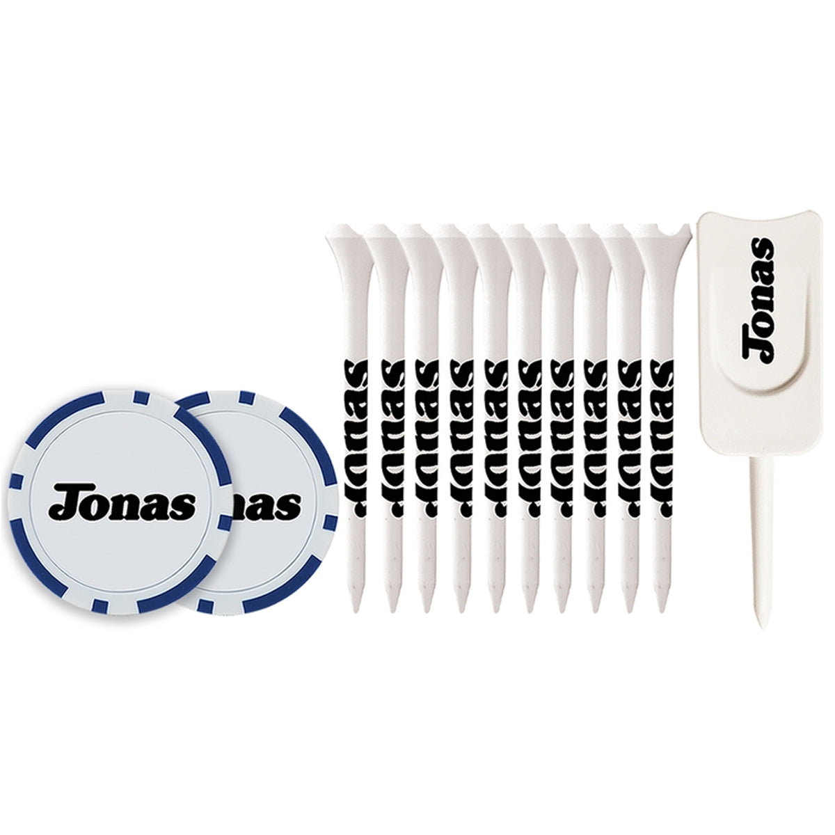 10 Pack of 2-3/4'' Performance Tees with Poker Chips and Divot Tool