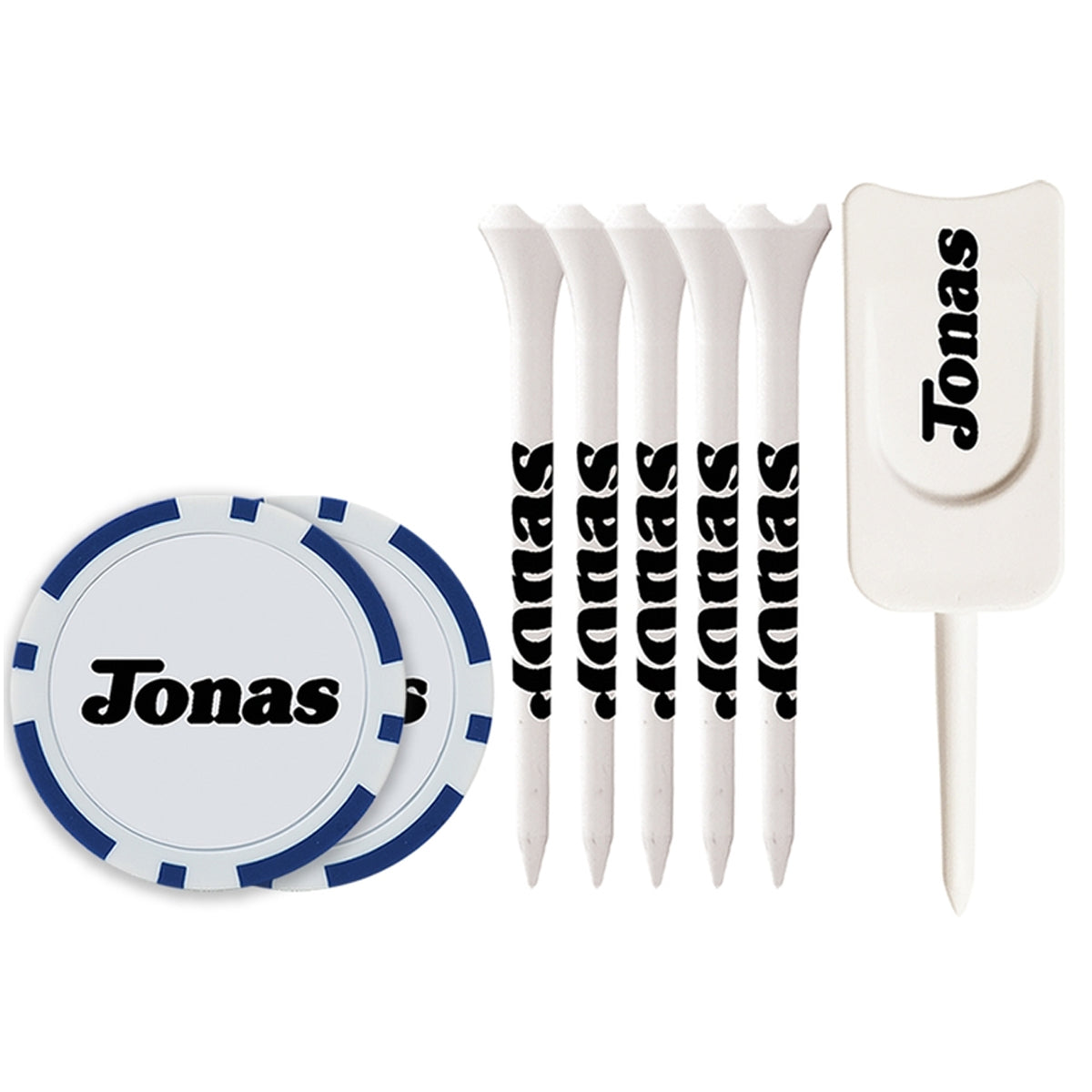5 Pack of 3-1/4'' Performance Tees with Poker Chips and Divot Tool