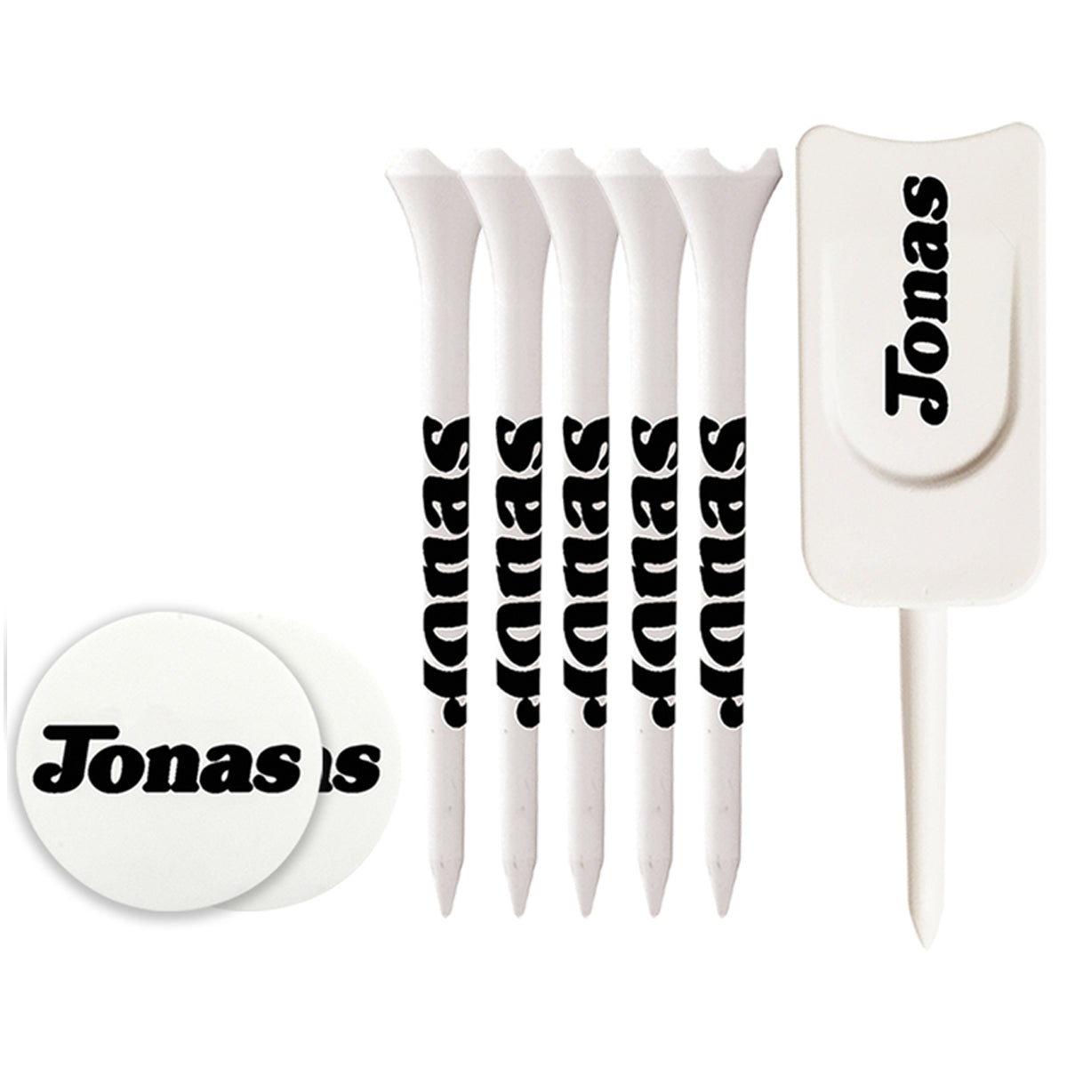 5 Pack of 2-3/4'' Performance Tees with Ball Markers and Divot Tool