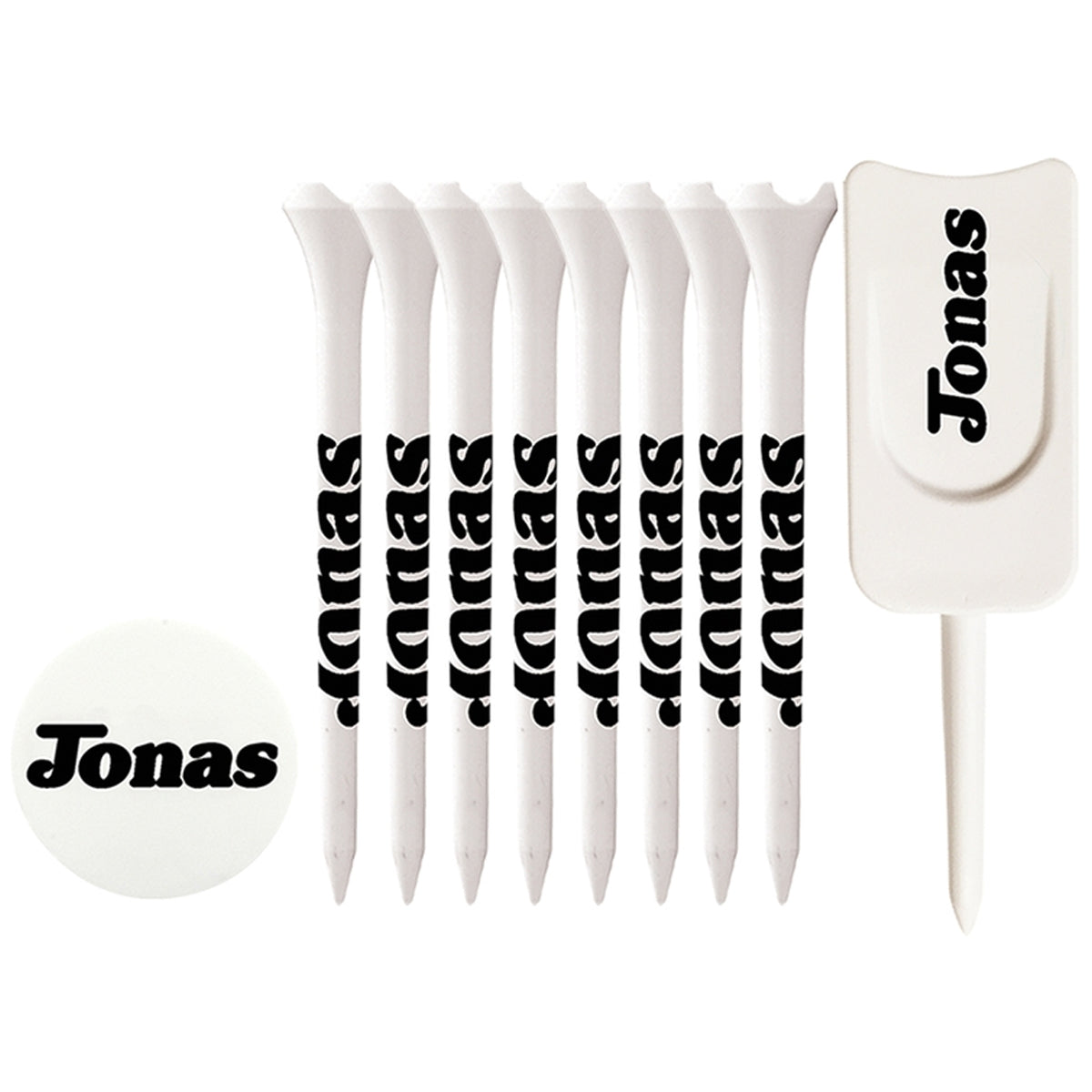 8 Pack of 3-1/4'' Performance Tees with Ball Marker and Divot Tool