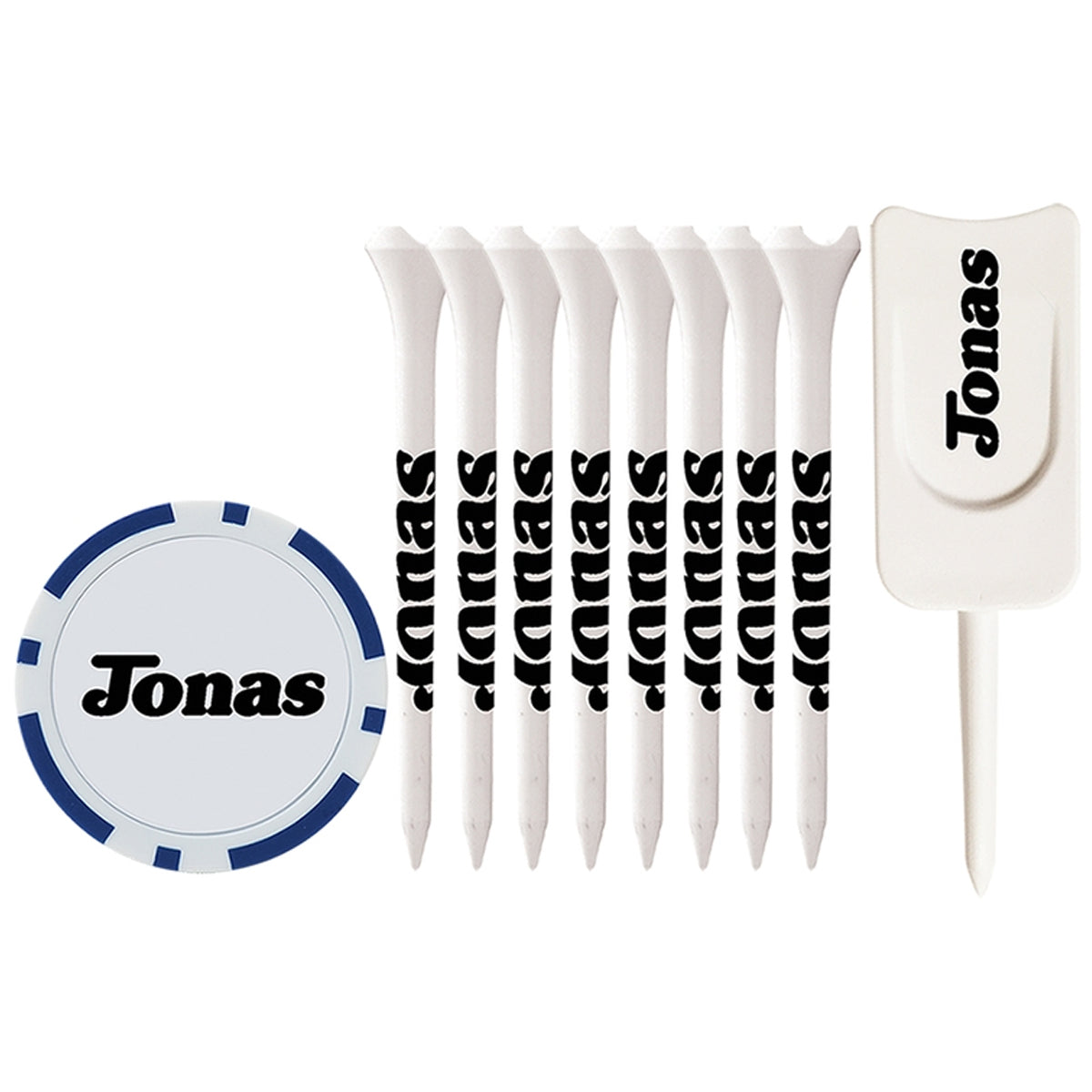 8 Pack of 3-1/4'' Performance Tees with Poker Chip and Divot Tool