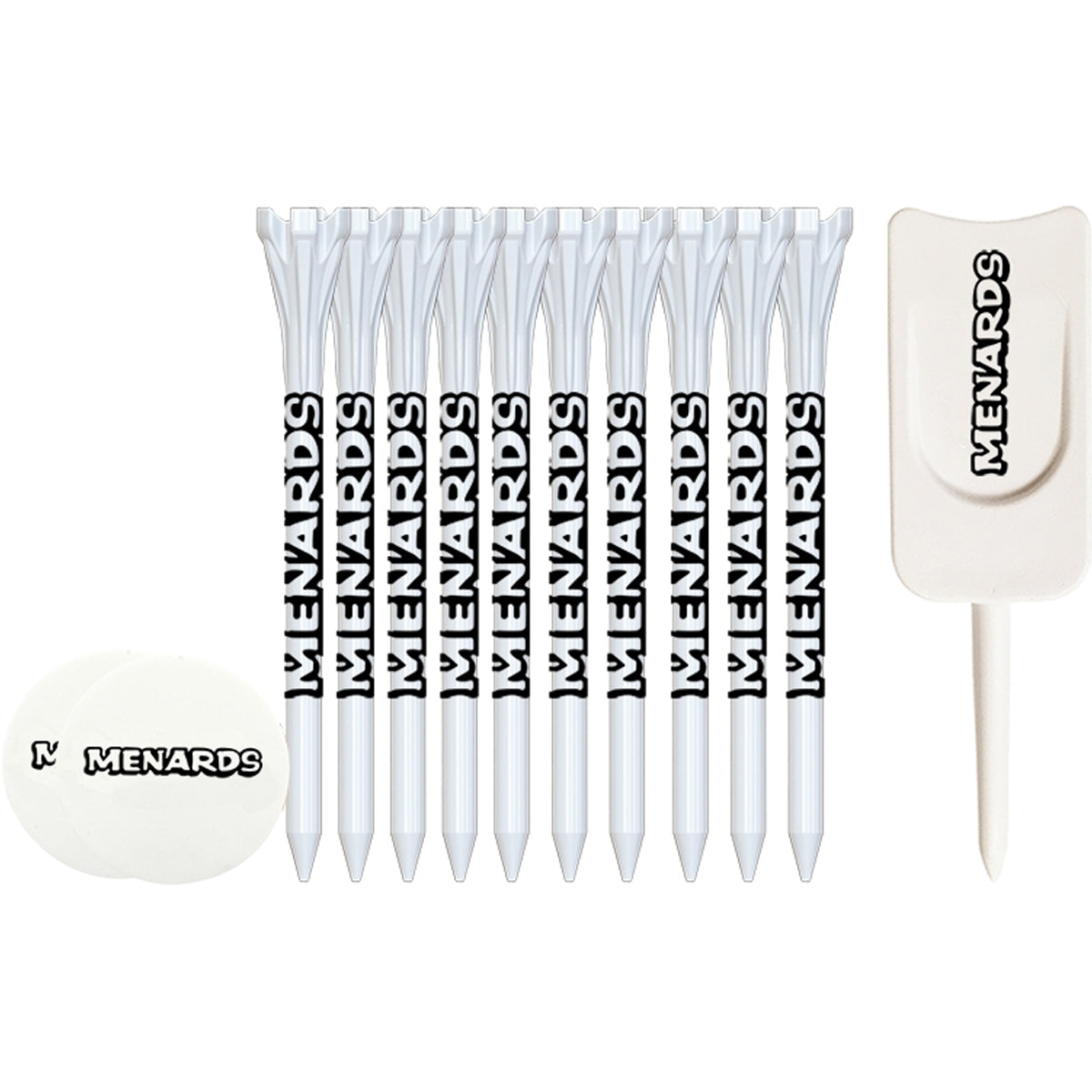 Pack of 3-1/4'' Flytees with Ball Marker and Divot Tool