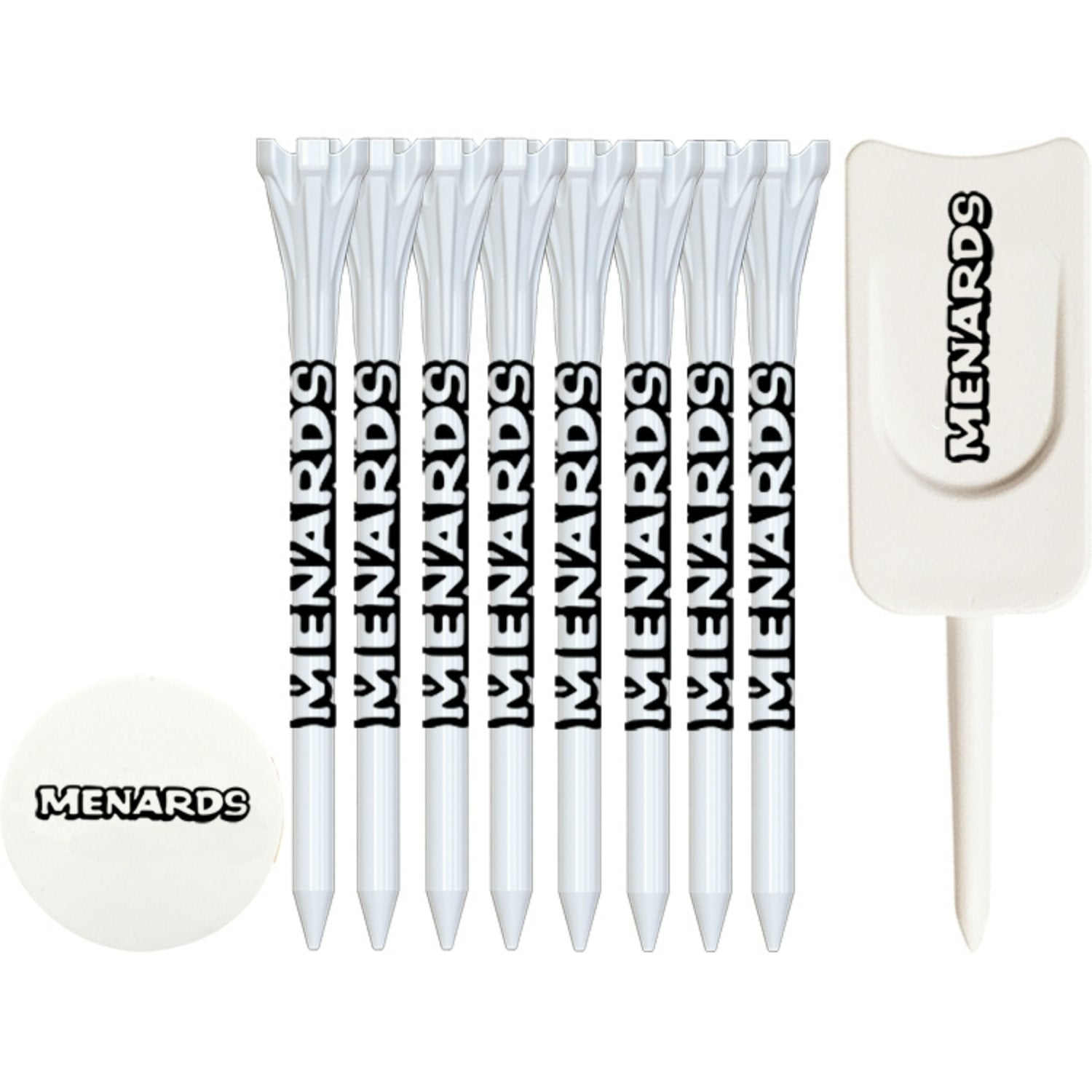 8 Pack of 3-1/4'' Flytees with Ball Marker and Divot Tool