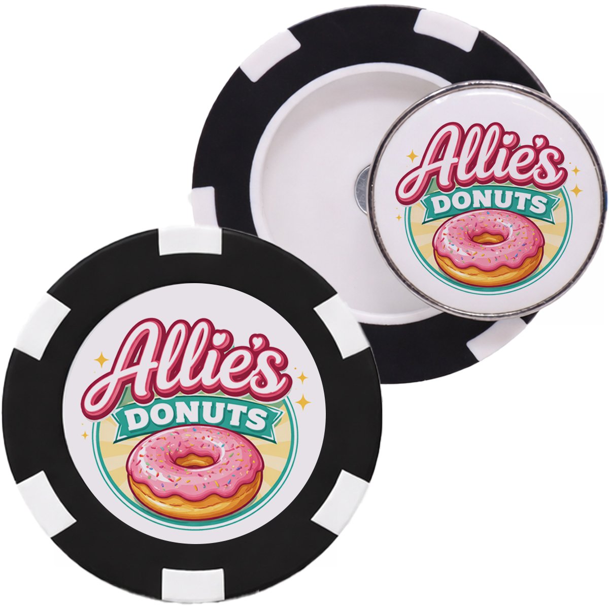 Poker Chip With Removeable Ball Marker