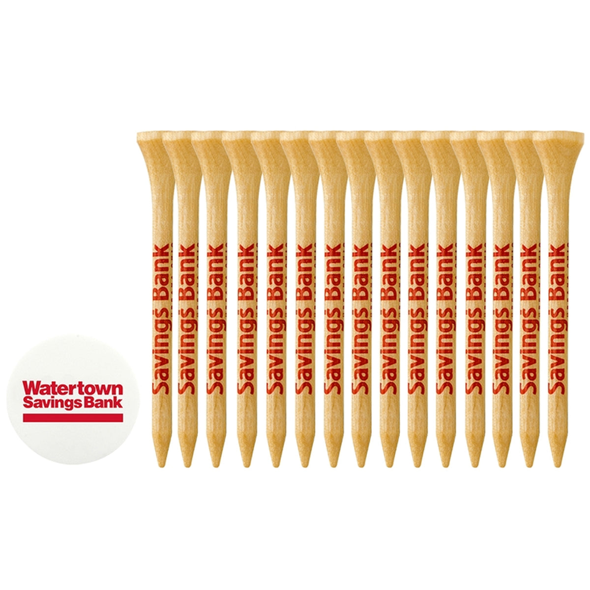 15 Pack of 3-1/4'' Wood Tees and Ball Marker