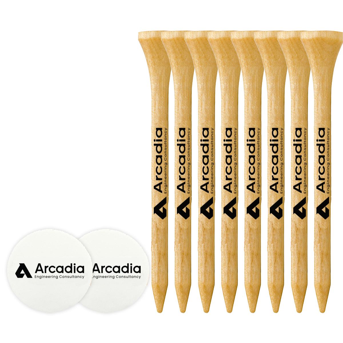 8 Pack of 2-3/4'' Wood Tees and Ball Markers
