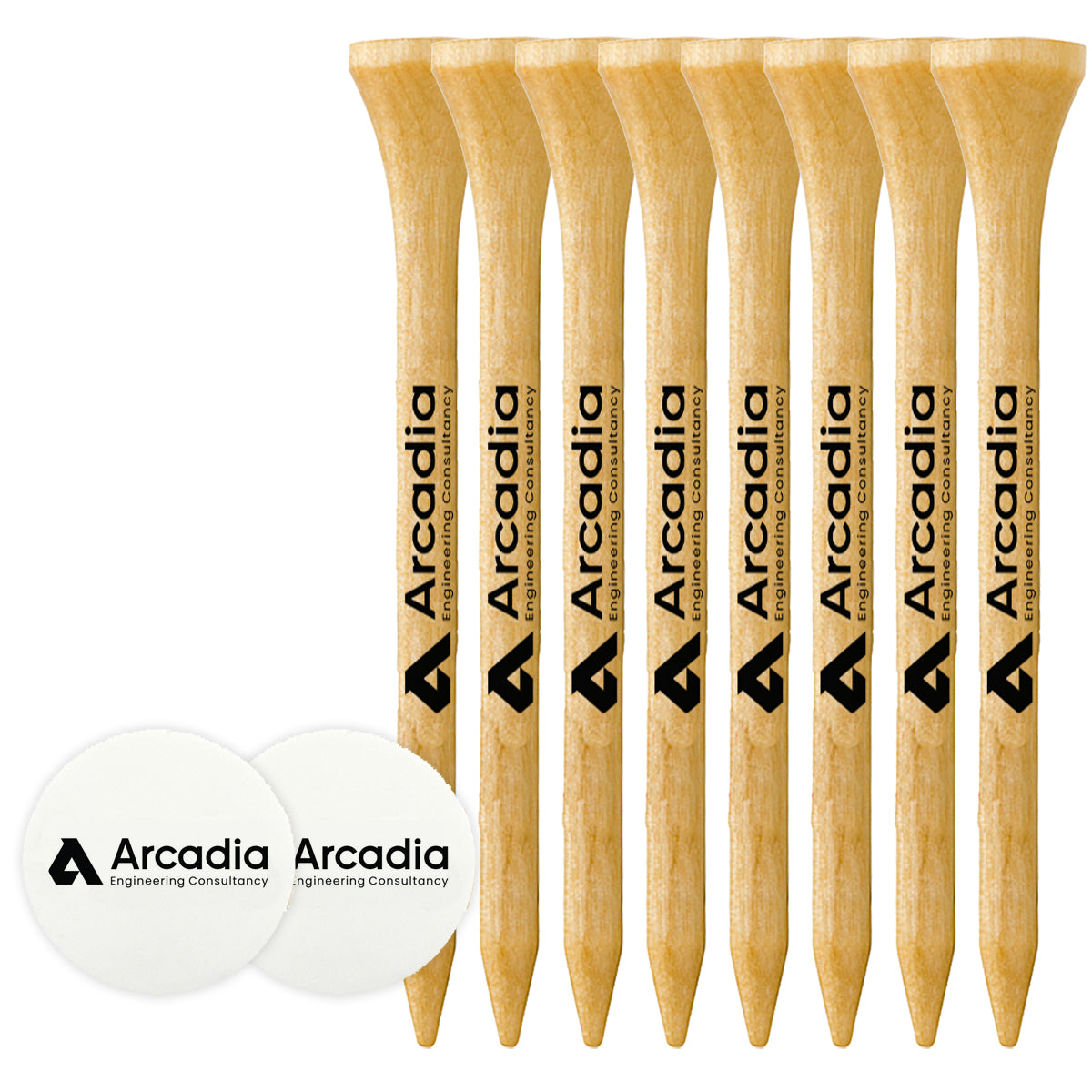 8 Pack of 3-1/4'' Wood Tees with Ball Markers