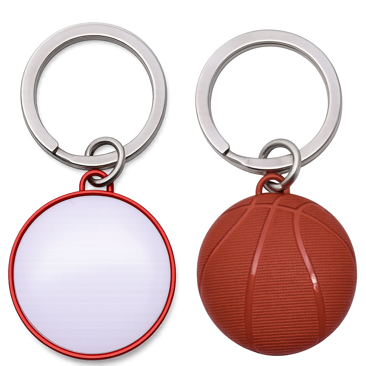 Metal Basketball Keychain