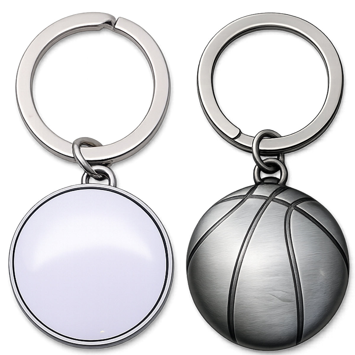 Metal Basketball Keychain