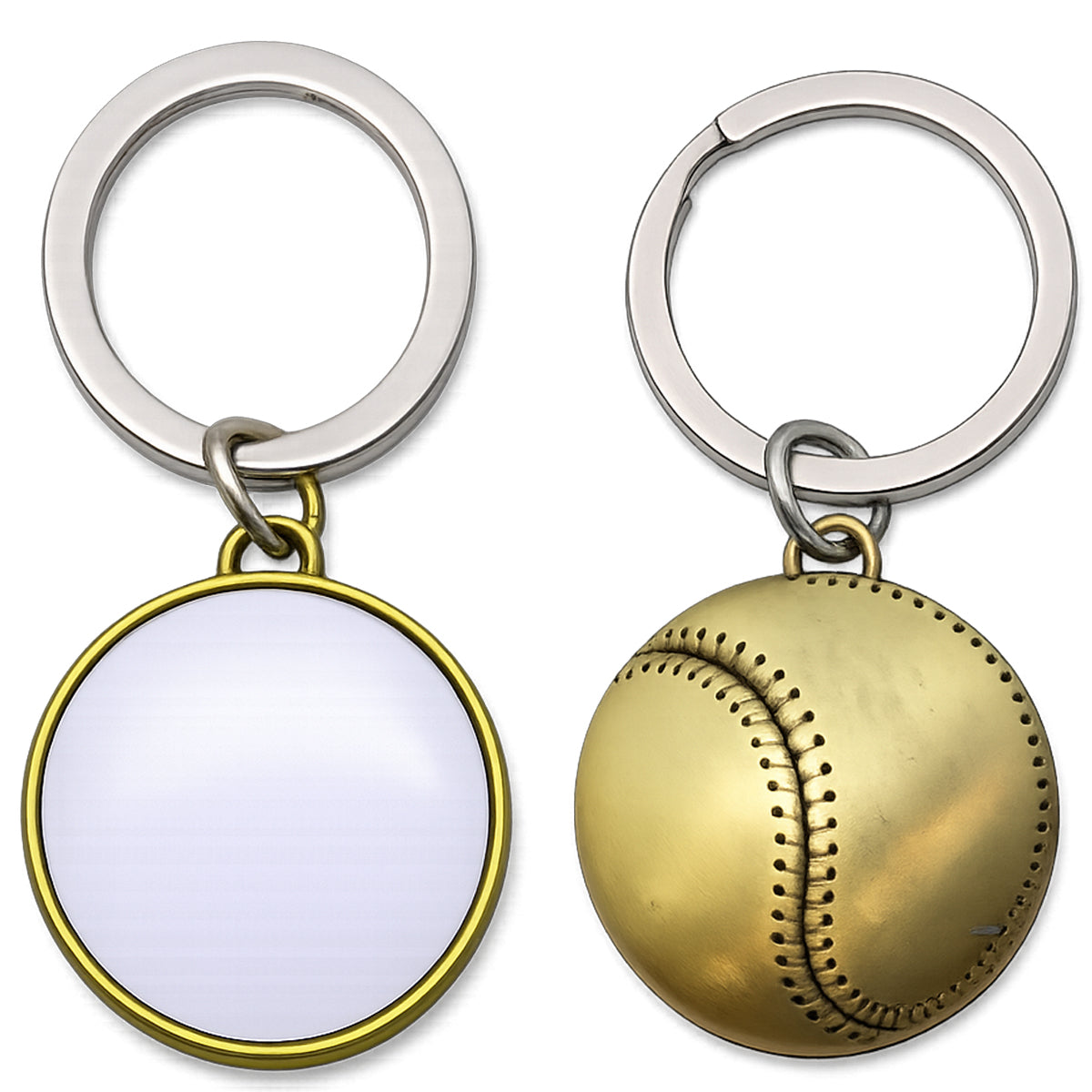 Metal Baseball Keychain