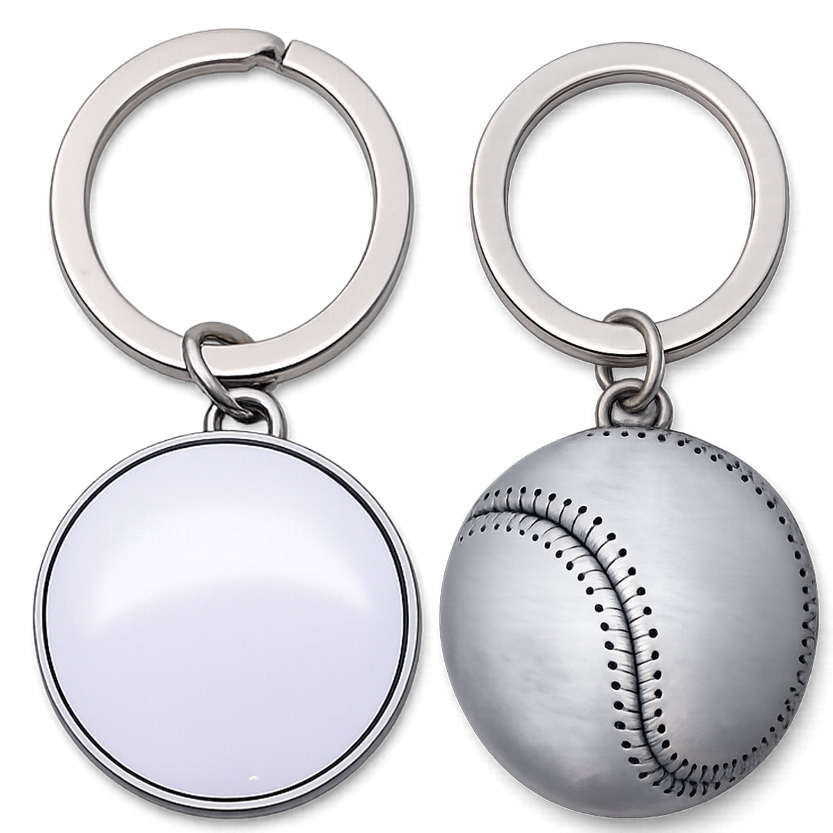 Metal Baseball Keychain