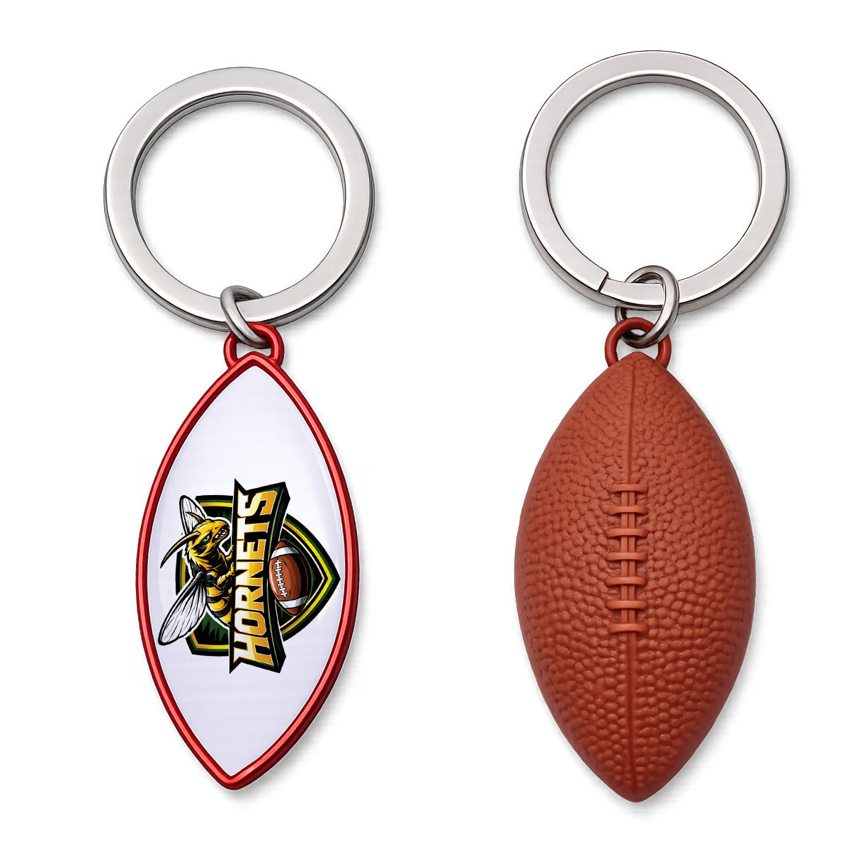 Metal Football Keychain