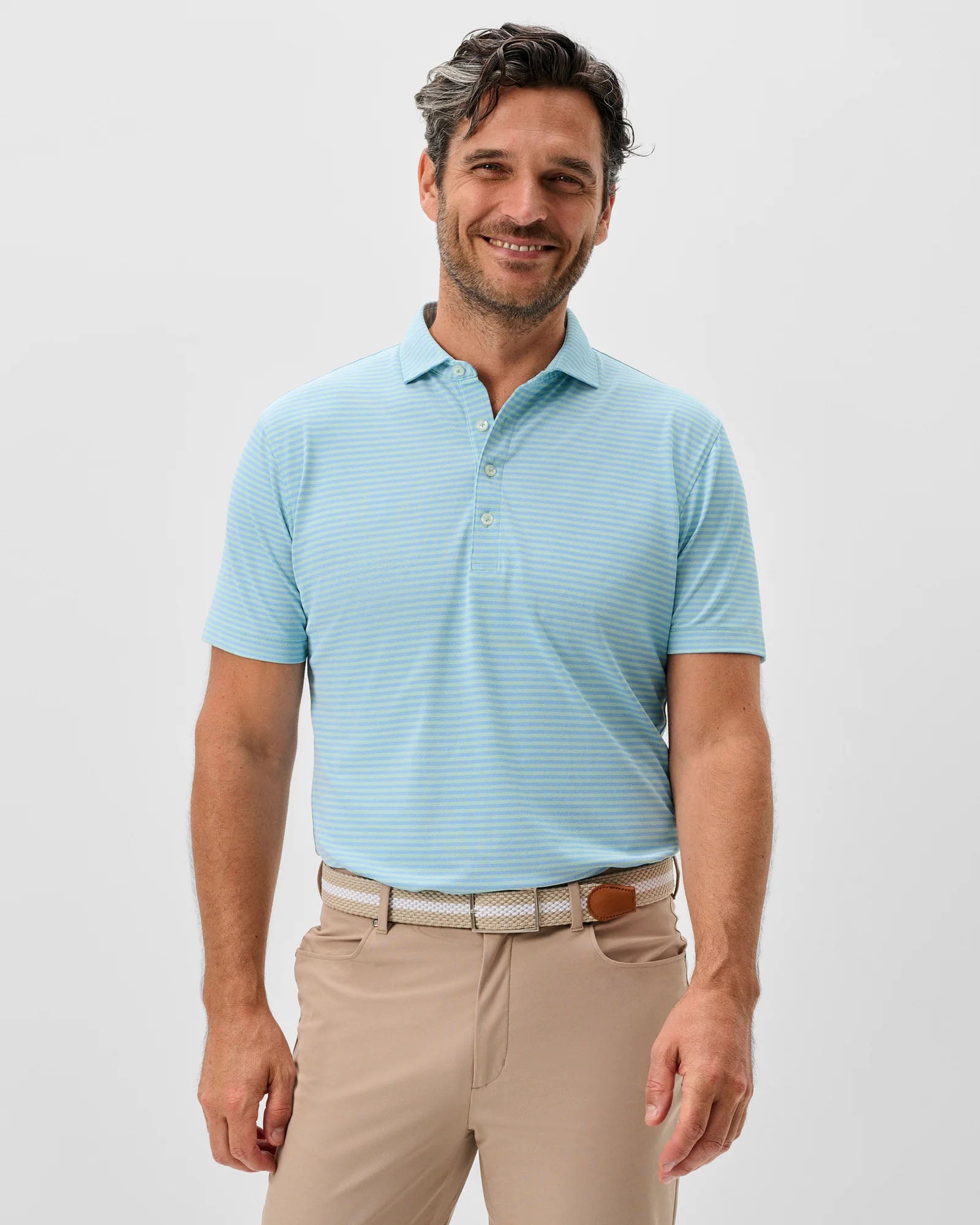 Johnnie-O Men's Performance Mesh Polo - Stetson Stripe