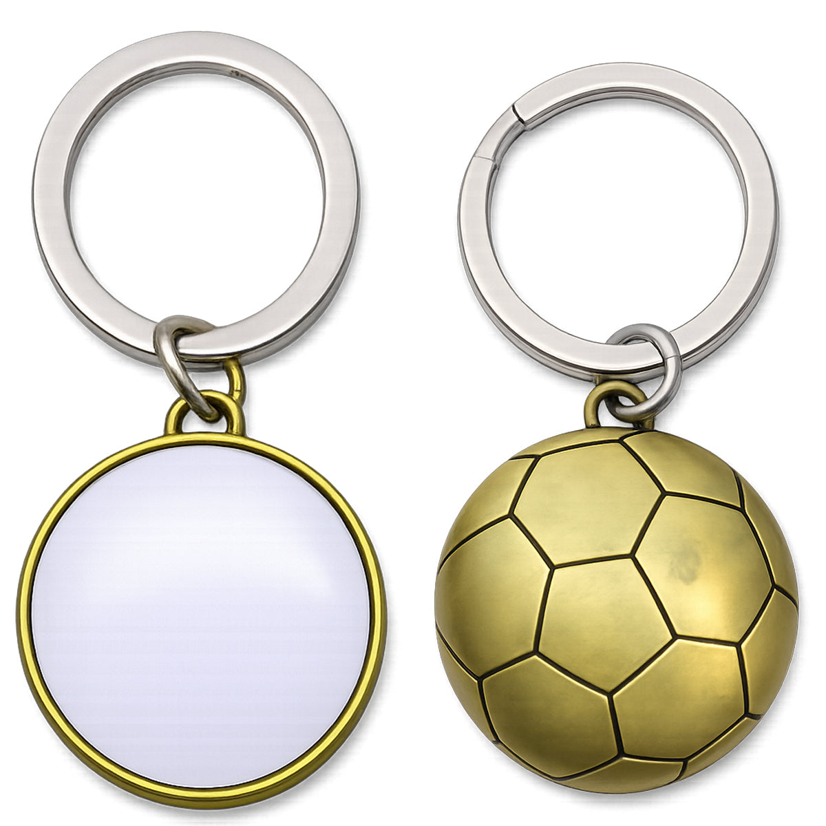 Metal Soccer Ball Keychain