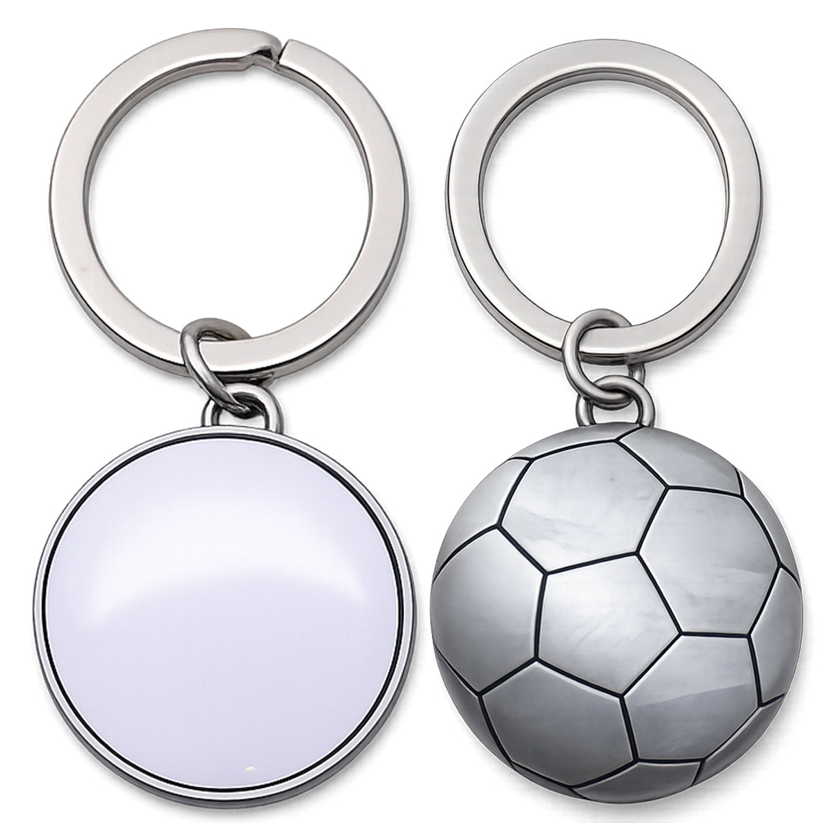 Metal Soccer Ball Keychain
