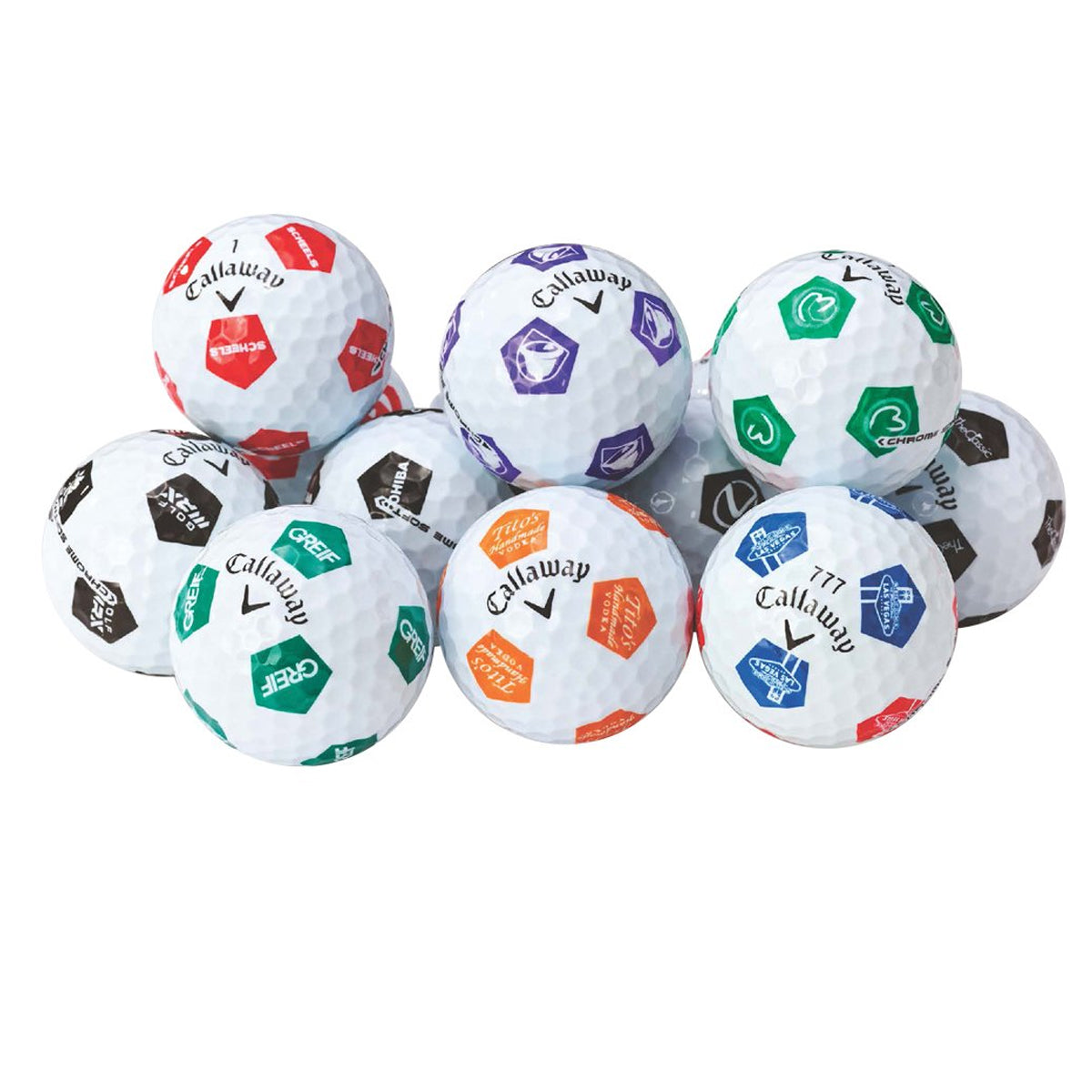 Callaway Chrome Tour Truvis Two Color Golf Balls